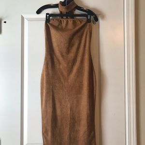 Bodycon suede dress